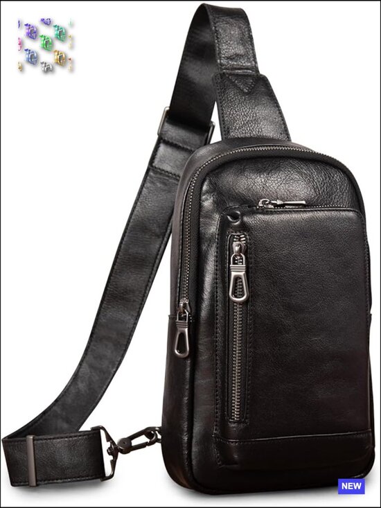 Genuine Leather Sling Bag Crossbody Shoulder Purse Chest Backpack Daypack Casual main image 4